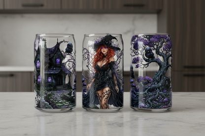 Purple Tree Witch - UVDTF wrap for cups/hard surfaces sticker