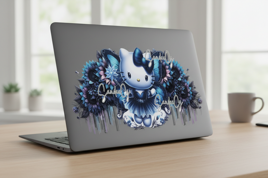 HK Blue Sunflowers - UVDTF wrap for cups/hard surfaces sticker
