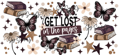 Get Lost In The Pages - UVDTF wrap for cups/hard surfaces sticker