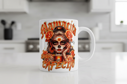 Mamacita Needs Cafecito Skully - UVDTF Decal for cups/hard surfaces sticker