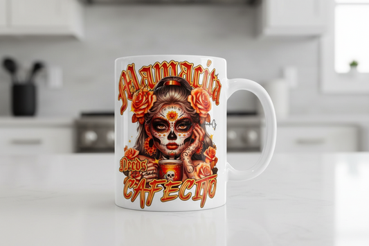 Mamacita Needs Cafecito Skully - UVDTF Decal for cups/hard surfaces sticker
