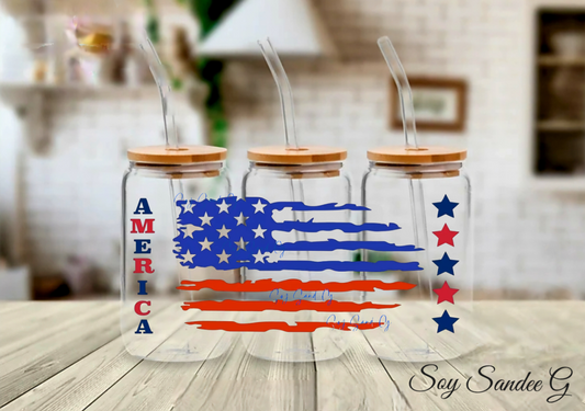 American Flag - UVDTF Wrap for cups/hard surfaces sticker