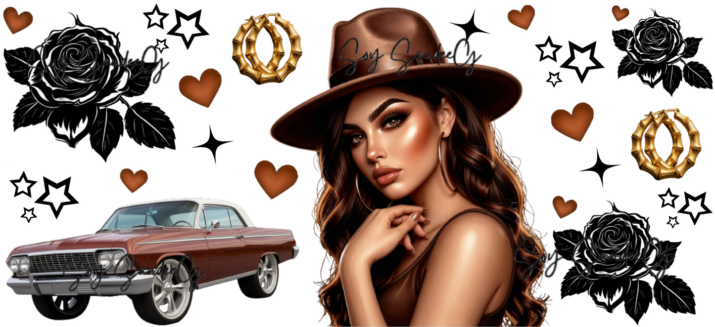 Brown Fedora - UVDTF Wrap for cups/hard surfaces sticker