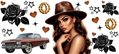 Brown Fedora - UVDTF Wrap for cups/hard surfaces sticker