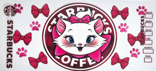 Happy Coffee Cat  - UVDTF Wrap for cups/hard surfaces sticker