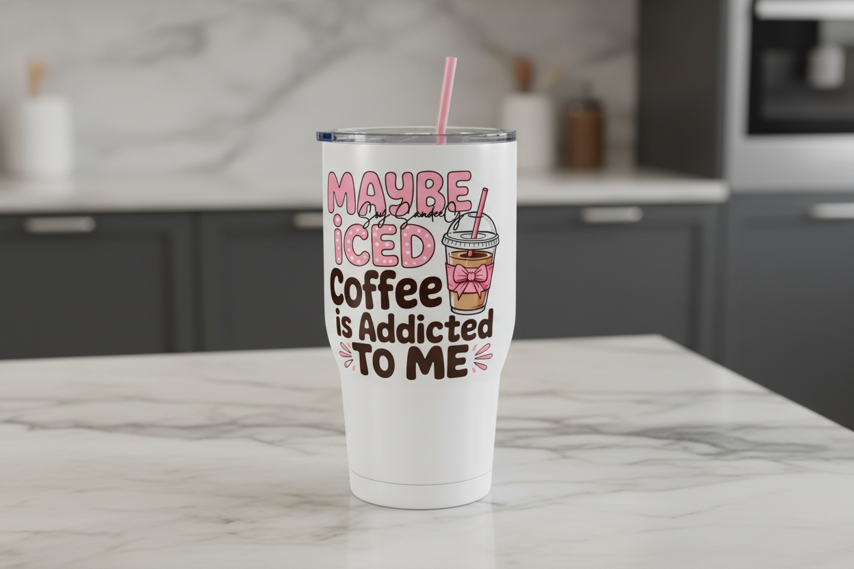 Maybe Iced Coffee - UVDTF Decal for cups/hard surfaces sticker