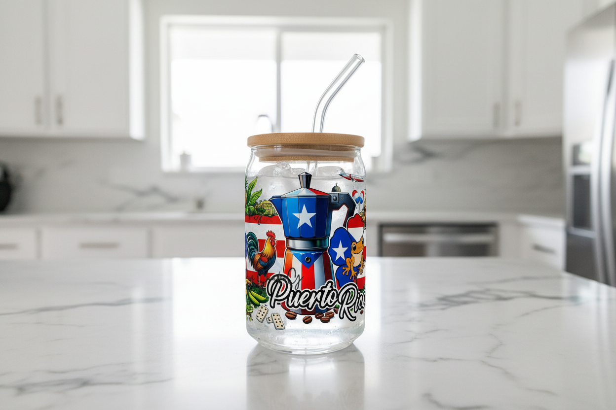 Puerto Rico Life - UVDTF Wrap for cups/hard surfaces sticker