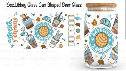 Cafecito y Chisme Blue #2 - UVDTF Wrap for cups/hard surfaces sticker