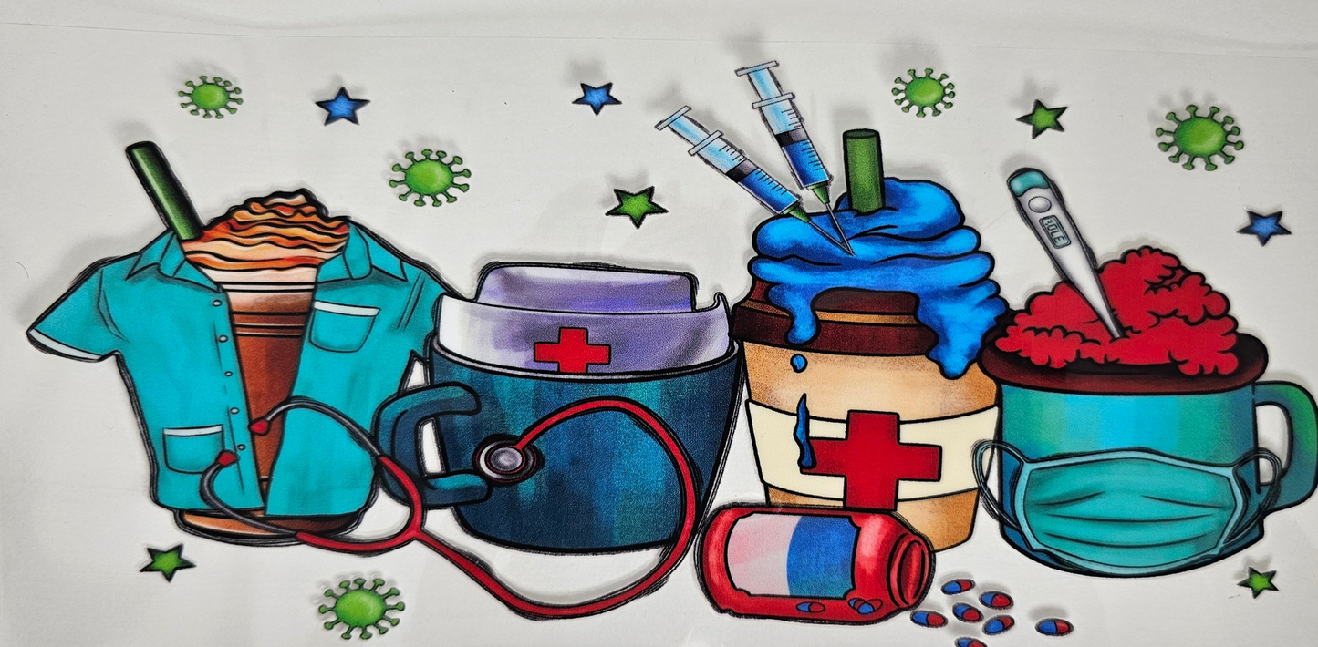 Nurse Short Cups - UVDTF Wrap for cups/ hard surfaces sticker
