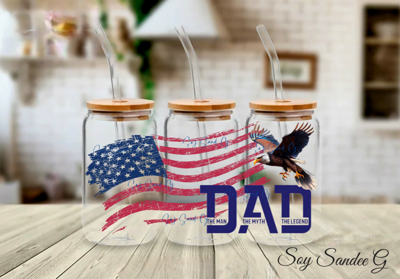 Dad American Flag - UVDTF Wrap for cups/hard surfaces sticker