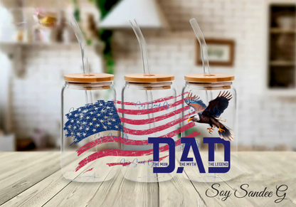 Dad American Flag - UVDTF Wrap for cups/hard surfaces sticker