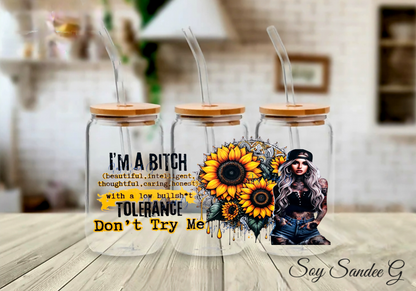 I'm a Bitch (Yellow) - UVDTF Wrap for cups/hard surfaces sticker