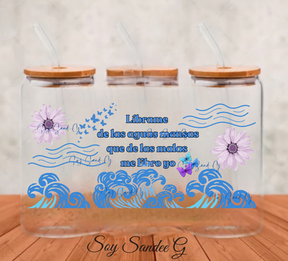 Líbrame de las Aguas Mansas (Free me from...) - UVDTF Wrap for cups/hard surfaces sticker