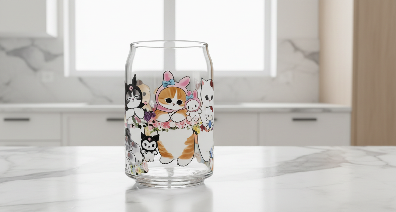 HK Cat Family - UVDTF wrap for cups/hard surfaces sticker