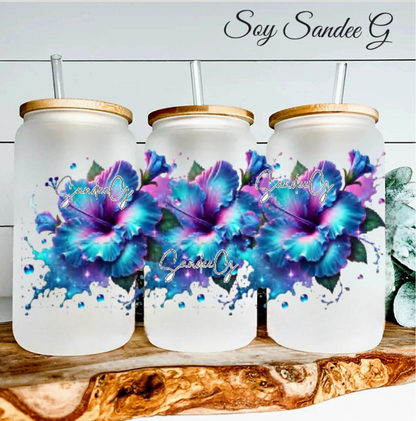 Blue Flowers - UVDTF Wrap for cups/hard surfaces sticker