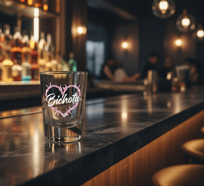 Bichota Shotglass Heart UVDTF Decal - Clear Background sticker