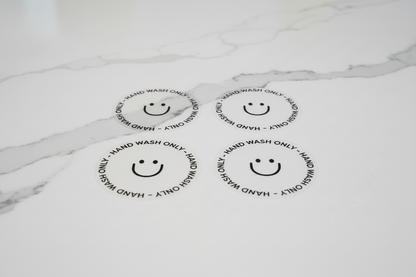 Calcomanía UVDTF para el cuidado de vasos con cara sonriente