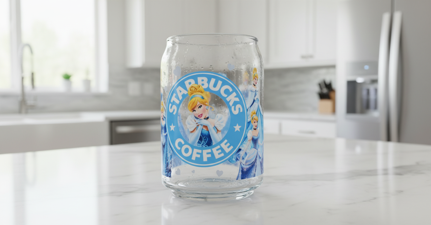 Cinderella Starbucks - UVDTF wrap for cups/hard surfaces sticker