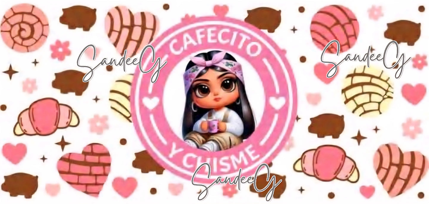 Cafecito Cutie - UVDTF Wrap for cups/hard surfaces sticker