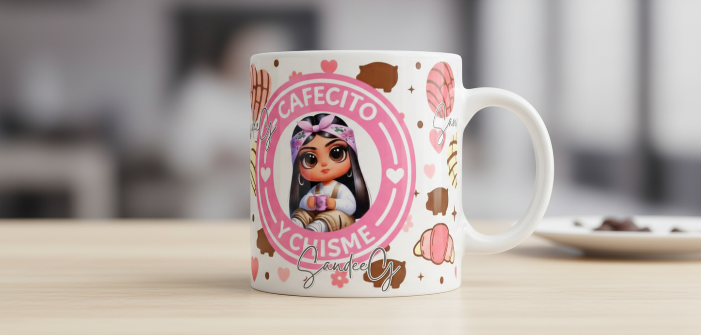 Cafecito Cutie - UVDTF Wrap for cups/hard surfaces sticker