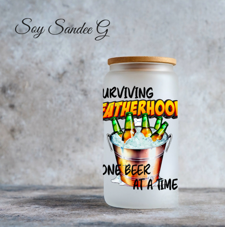 Surviving Fatherhood One Beer at a Time - UVDTF Decal for cups/hard surfaces sticker