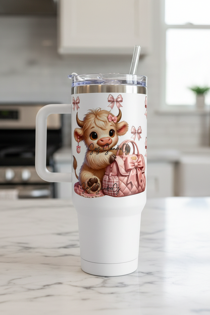 Cow & her purse - UVDTF Wrap for cups/hard surfaces sticker