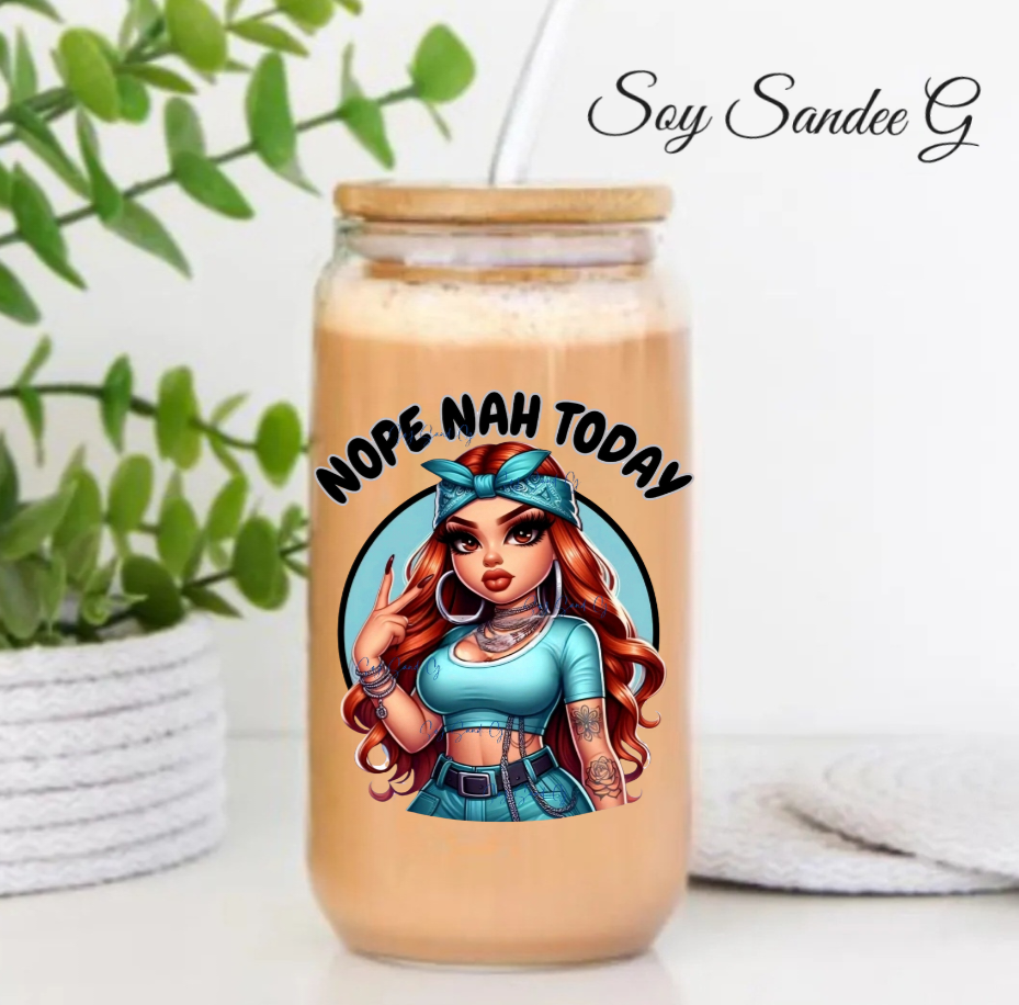 Nope Nah Today - UVDTF Decal for cups/hard surfaces sticker