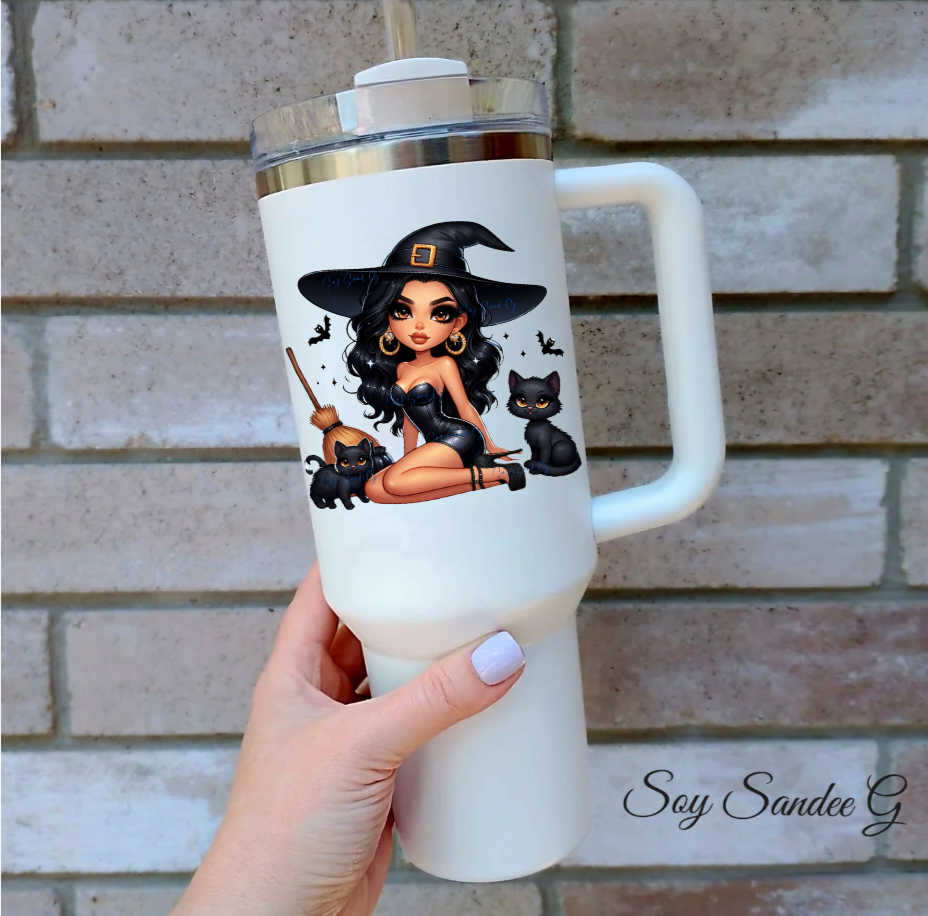 Sexy Latina Witch Black - UVDTF Decal for cups/hard surfaces sticker