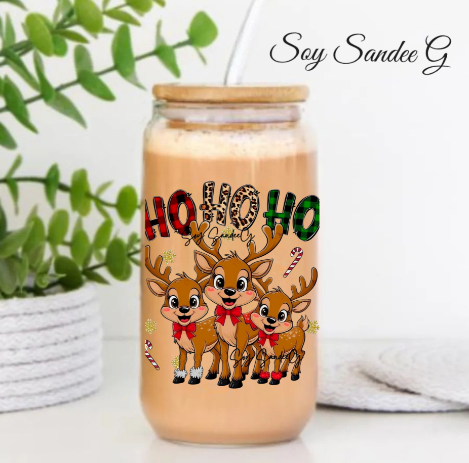 Ho Ho Ho Reindeers - UVDTF Decal for cups/hard surfaces sticker