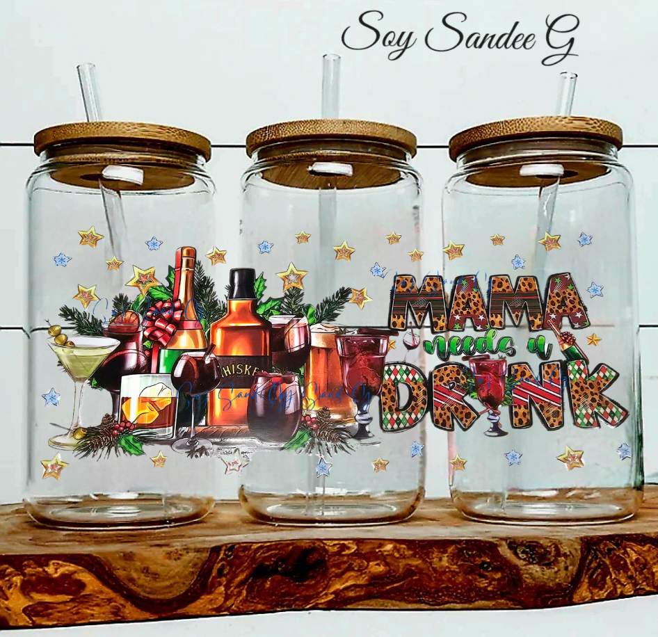 Mama Needs A Drink - UVDTF Wrap for cups/hard surfaces sticker