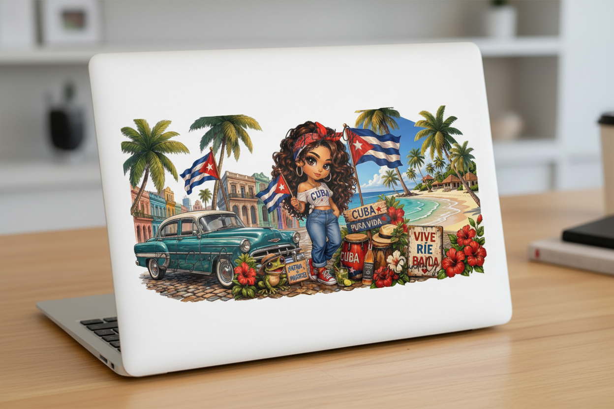 Cuba Pura Vida - UVDTF Wrap for cups/hard surfaces sticker
