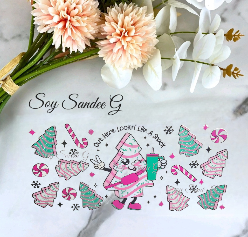 Out Here Lookin' Like a Snack - UVDTF Wrap for cups/hard surfaces sticker