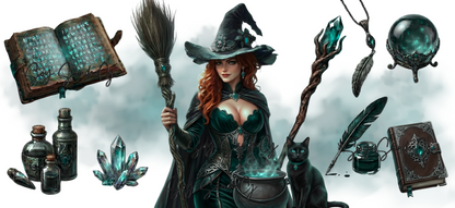 Green Witch - UVDTF Wrap for cups/hard surfaces sticker