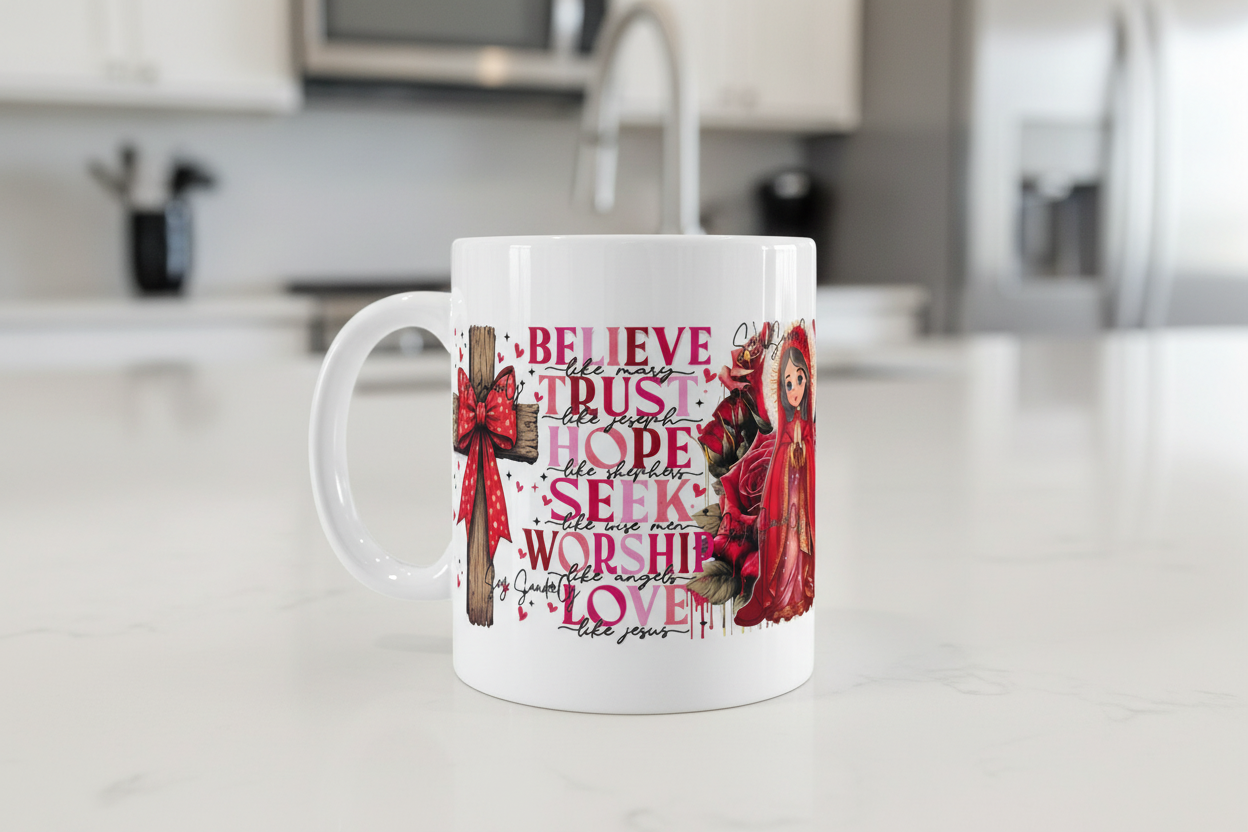 Red Bow Cross - UVDTF Wrap for cups/hard surfaces sticker