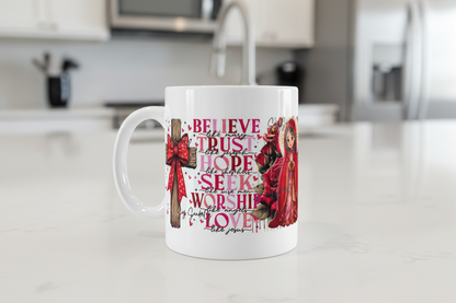 Red Bow Cross - UVDTF Wrap for cups/hard surfaces sticker