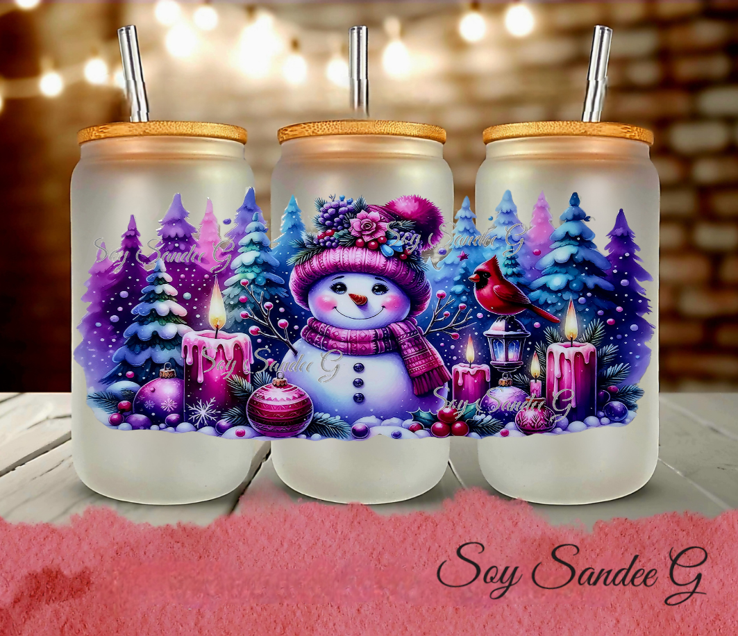 Purple Snowman - UVDTF Wrap for cups/hard surfaces sticker