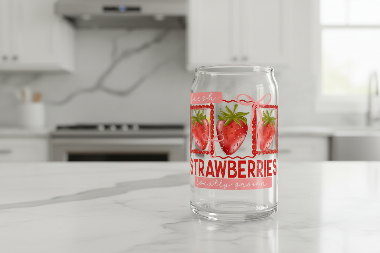 Strawberries - UVDTF Wrap for cups/hard surfaces sticker