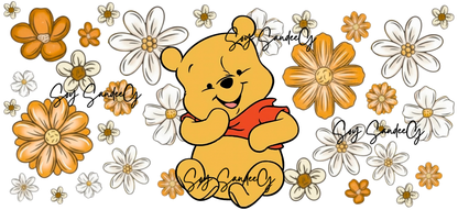 Flowered Pooh - UVDTF Wrap for cups/hard surfaces sticker