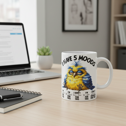 My Five Moods Chunky Bird - UVDTF Decal for cups/hard surfaces sticker