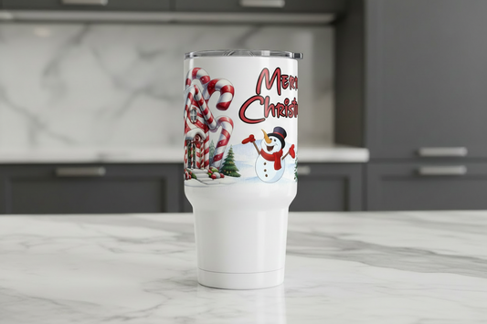 Merry Christmas Candy Cane House - UVDTF Wrap for cups/hard surfaces sticker