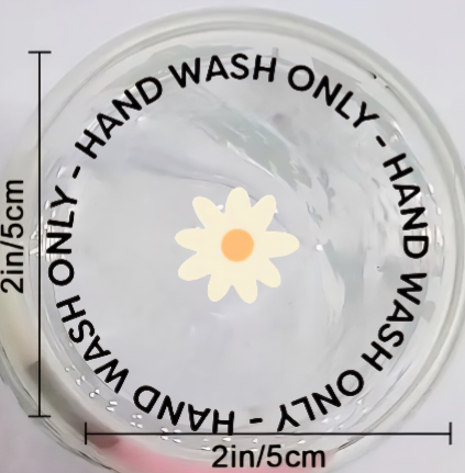 Daisy Flower Cup Care - UVDTF Decal with cup instructions stickers