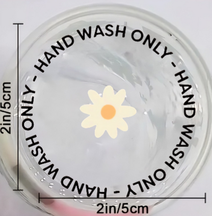 Daisy Flower Cup Care - UVDTF Decal with cup instructions stickers