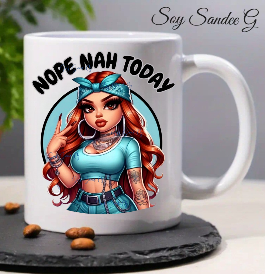Nope Nah Today - UVDTF Decal for cups/hard surfaces sticker