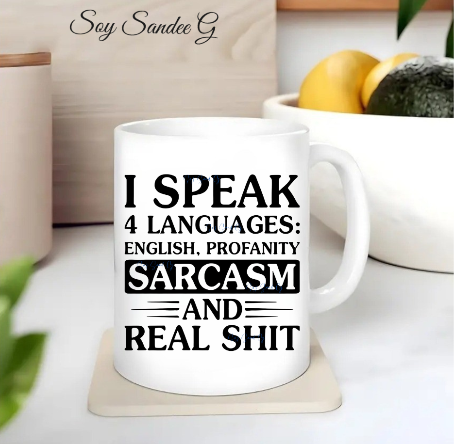 I Speak 4 Languages - UVDTF Decal for cups/hard surfaces sticker