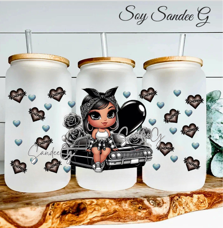 Coser envolturas UVDTF azules de Starbucks