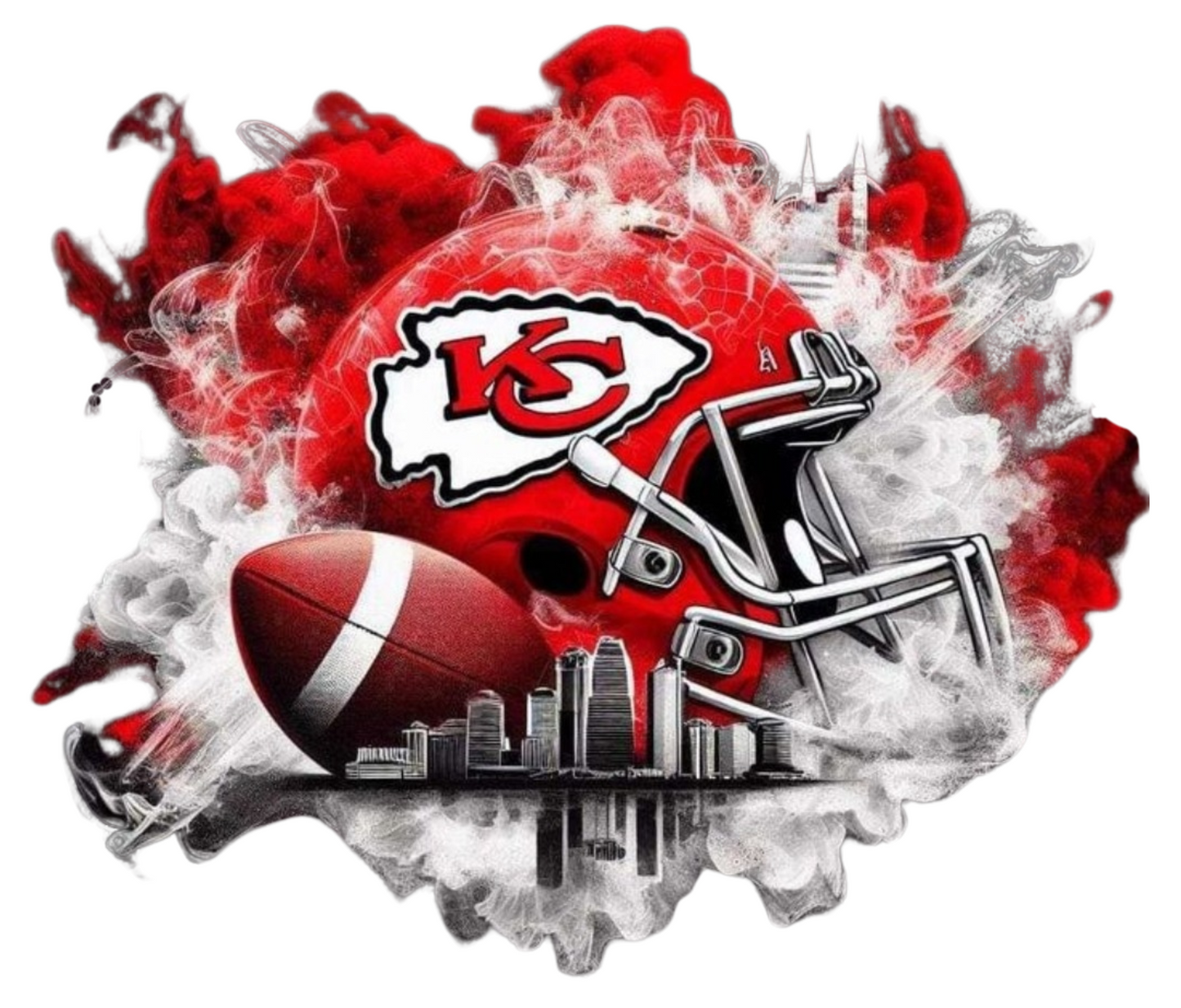 Calcomanía UVDTF para casco de los KC Chiefs