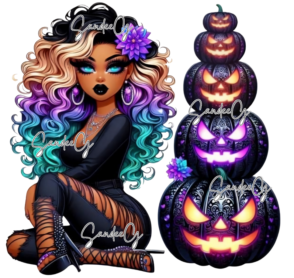Jack-O-Lantern Tower Cutie - UVDTF Decal for cups/hard surfaces sticker