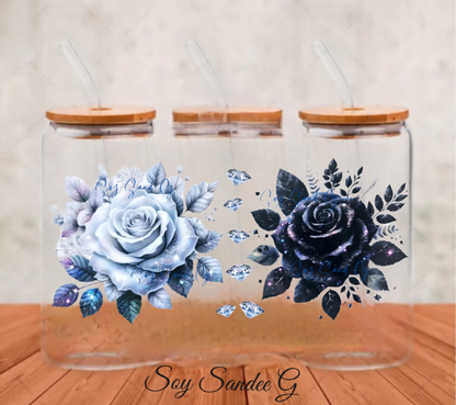 Black & White Rose - UVDTF Wrap for cups/hard surfaces sticker