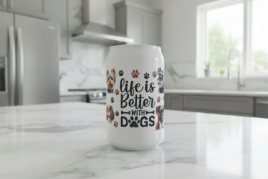 Life is Better with Dogs #8 - UVDTF Wrap for cups/hard surfaces sticker