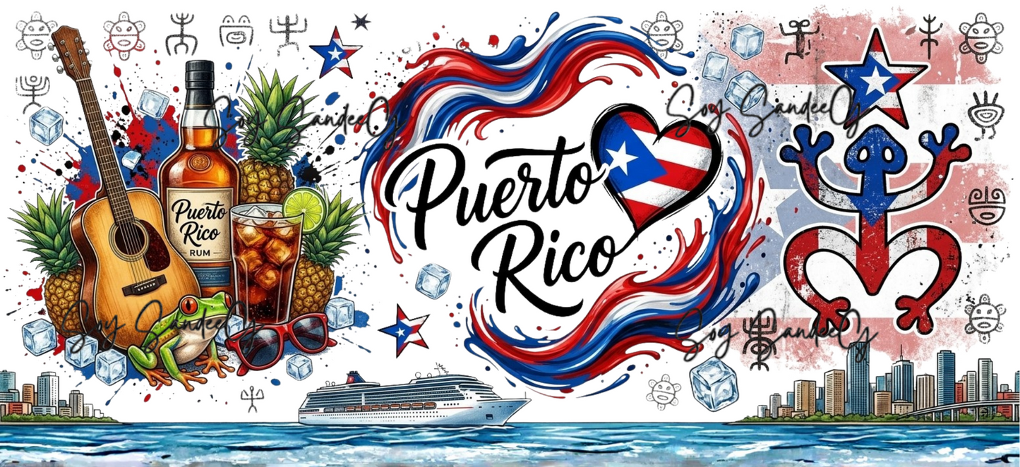 Puerto Rico Cruising - UVDTF Wrap for cups/hard surfaces sticker